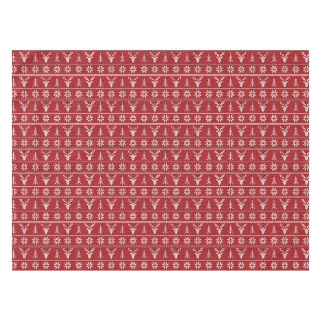 Rotes hässliches Weihnachtspulli Tischdecke (Vorderseite (Horizontal))