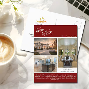 Rotes Haus für den Verkauf Real Anwesen Postkarte