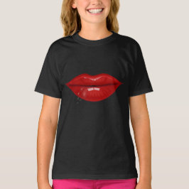 Rotes heißes Wasser tropft Lippen T-Shirt