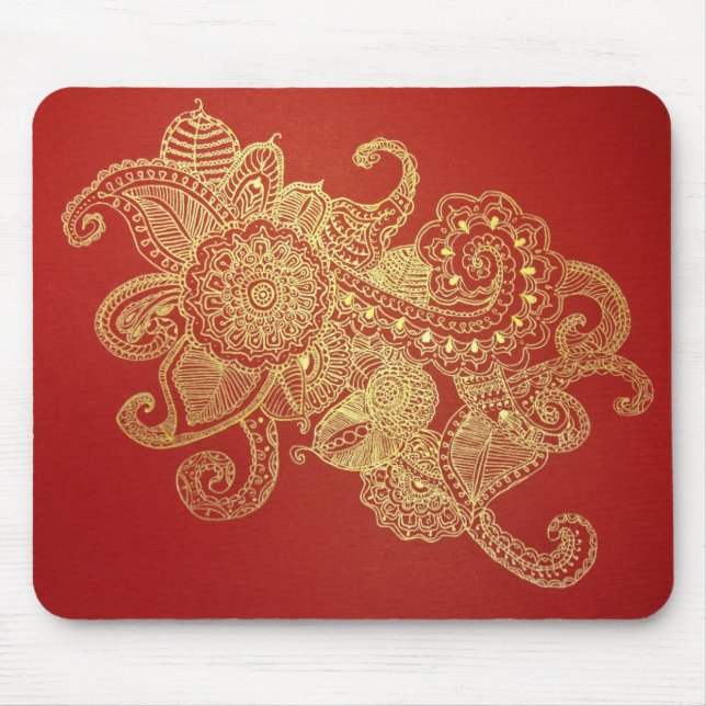 Rotes Hennastrauch-Paradies Mousepad (Vorne)