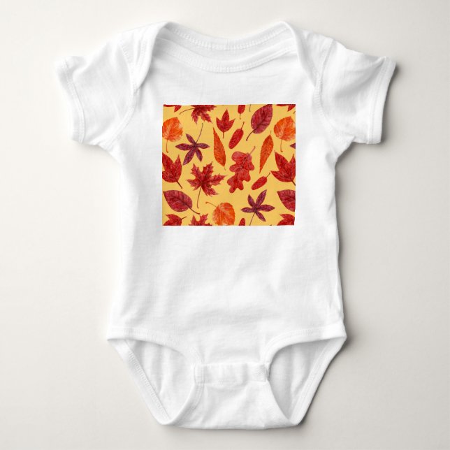 Rotes Herbstblatt Baby Strampler (Vorderseite)