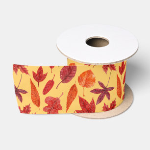 Rotes Herbstblatt Satinband