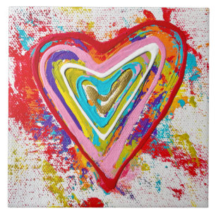 Rotes Herz 6 x 6 Keramiken Tile Fliese