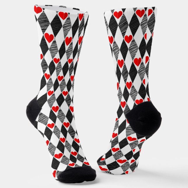 Rotes Herz Abstract  Socken (Gewinkelt)