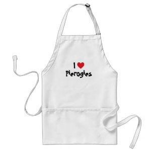 Rotes Herz anpassbar Ich liebe Pierogies Schürze