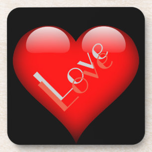 Rotes Herz Attraktive Pariser Liebe Hochzeit Getränkeuntersetzer