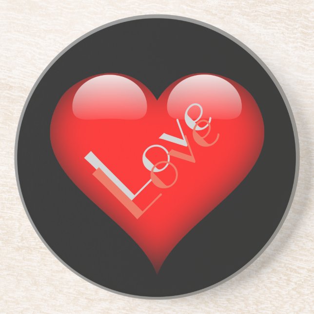 Rotes Herz Attraktive Pariser Liebe Hochzeit Getränkeuntersetzer (Vorne)