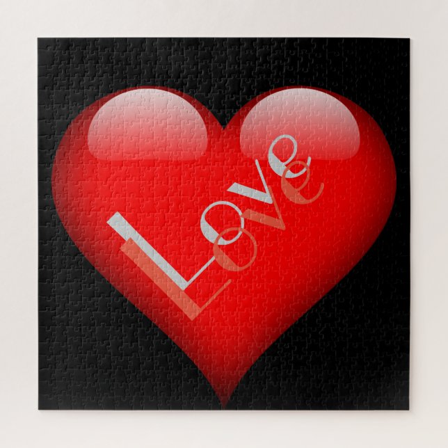 Rotes Herz Attraktive Pariser Liebe Hochzeit Puzzle (Vertikal)