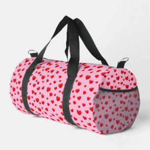 Rotes Herz auf rosa Duffle Bag