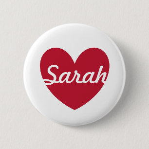 Rotes Herz auf Weiß - Name hinzufügen Button