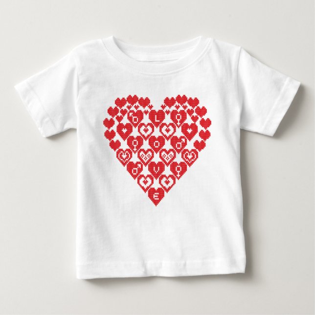 Rotes Herz Baby T-shirt (Vorderseite)