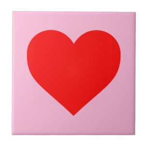 Rotes Herz Beat Pastel Pink Fliese