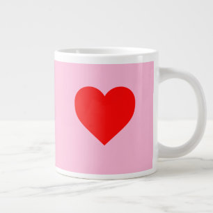 Rotes Herz Beat Pastel Pink Jumbo-Tasse
