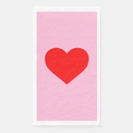 Rotes Herz Beat Pastel Pink Serviette