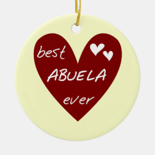 Rotes Herz beste Abuela überhaupt T - Shirts und Keramikornament