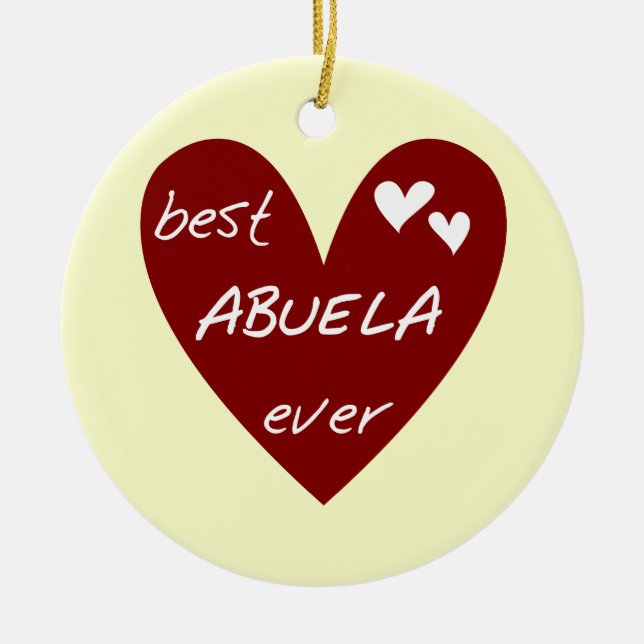 Rotes Herz beste Abuela überhaupt T - Shirts und Keramikornament (Vorne)