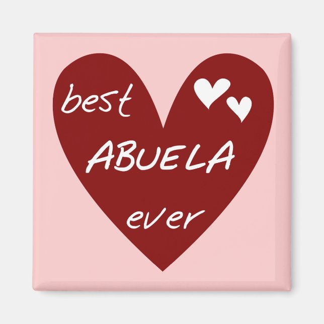 Rotes Herz beste Abuela überhaupt T - Shirts und Magnet (Vorne)