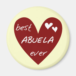 Rotes Herz beste Abuela überhaupt T - Shirts und Magnet
