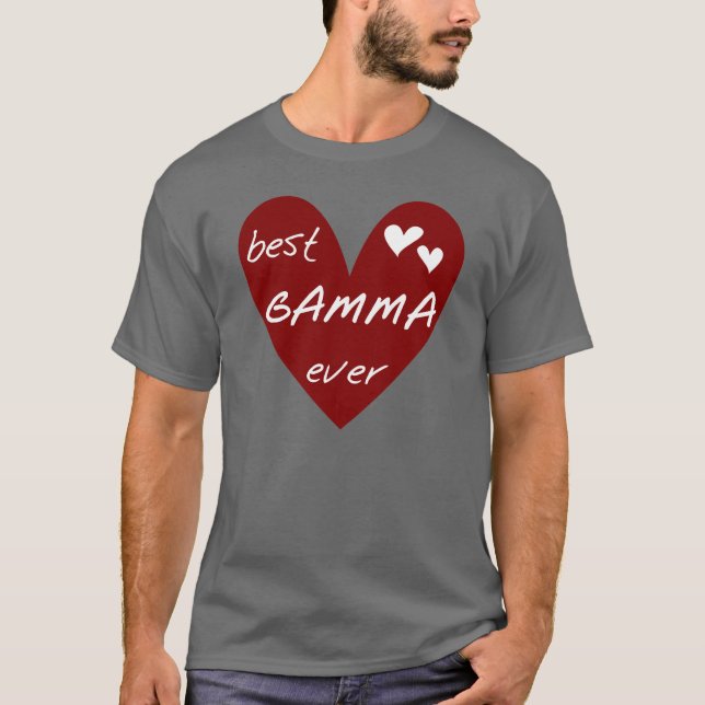 Rotes Herz-beste Gamma-überhaupt T-Shirts und (Vorderseite)