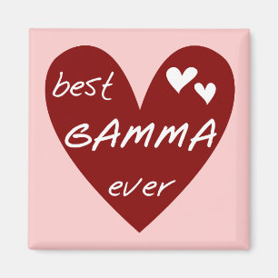 Rotes Herz-beste Gamma-überhaupt T-Shirts und Magnet