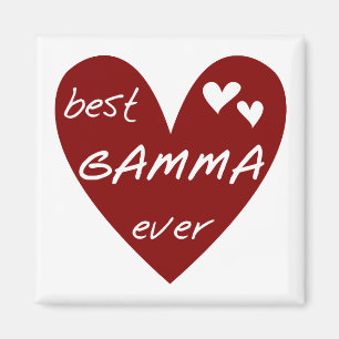 Rotes Herz-beste Gamma-überhaupt T-Shirts und Magnet