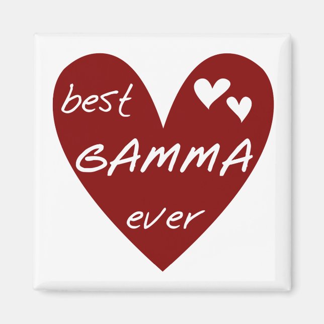 Rotes Herz-beste Gamma-überhaupt T-Shirts und Magnet (Vorne)