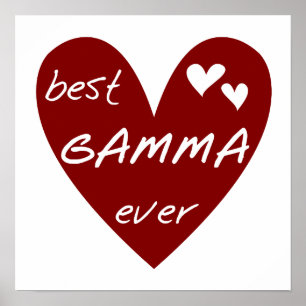Rotes Herz-beste Gamma-überhaupt T-Shirts und Poster