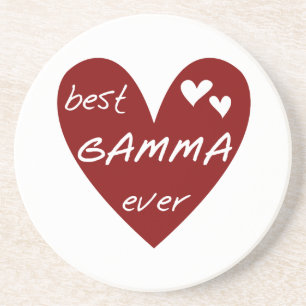 Rotes Herz-beste Gamma-überhaupt T-Shirts und Sandstein Untersetzer