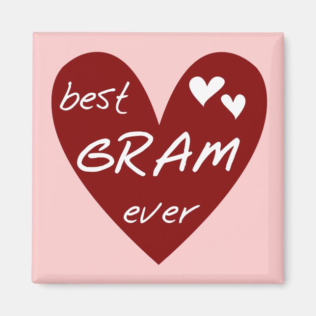 Rotes Herz-beste Gramm-überhaupt T-Shirts und Magnet (Vorne)