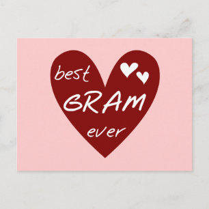 Rotes Herz-beste Gramm-überhaupt T-Shirts und Postkarte