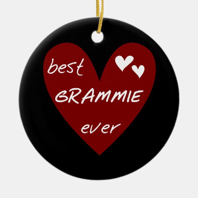 Rotes Herz beste Grammie überhaupt T - Shirts und Keramikornament (Vorne)