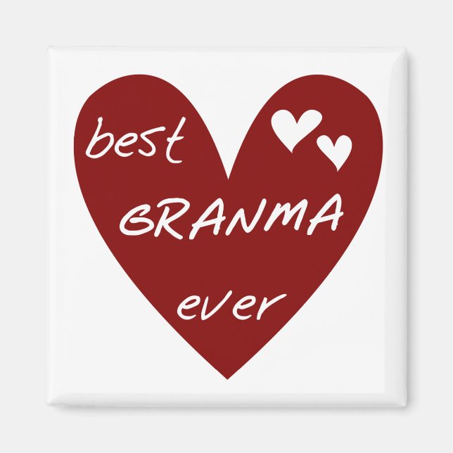 Rotes Herz beste Granma überhaupt T - Shirts und Magnet (Vorne)