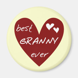 Rotes Herz Beste Granny Ever Hemden und Geschenke Magnet