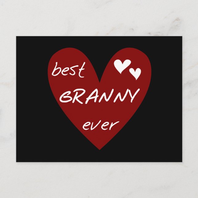 Rotes Herz Beste Granny Ever Hemden und Geschenke Postkarte (Vorderseite)