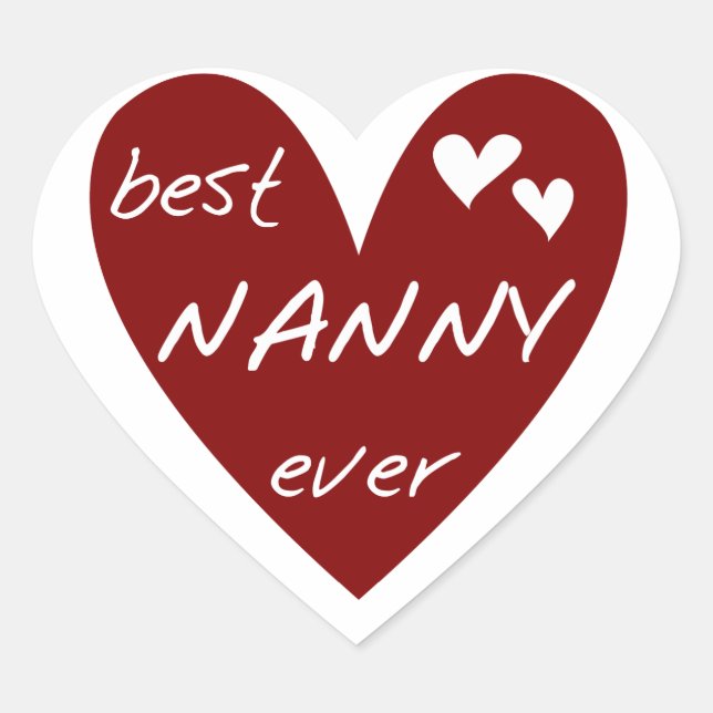 Rotes Herz-beste Kindermädchen-überhaupt T - Herz-Aufkleber (Vorderseite)