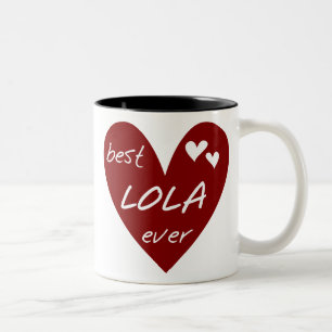 Rotes Herz beste Lola überhaupt T - Shirts und Zweifarbige Tasse
