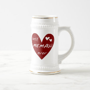 Rotes Herz beste Memaw überhaupt T-Shirts und Bierglas