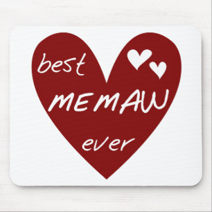 Rotes Herz beste Memaw überhaupt T-Shirts und Gesc Mousepad