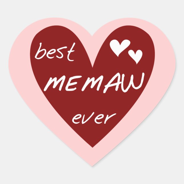Rotes Herz beste Memaw überhaupt T - Shirts und Herz-Aufkleber (Vorderseite)