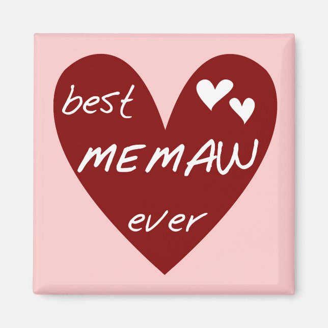 Rotes Herz beste Memaw überhaupt T - Shirts und Magnet (Vorne)