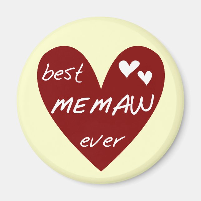 Rotes Herz beste Memaw überhaupt T-Shirts und Magnet (Vorne)