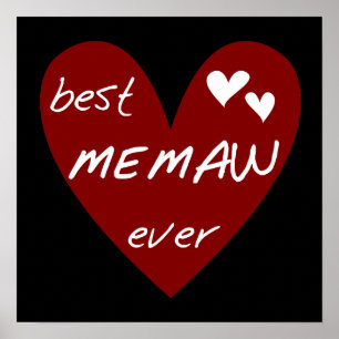 Rotes Herz beste Memaw überhaupt T - Shirts und Poster
