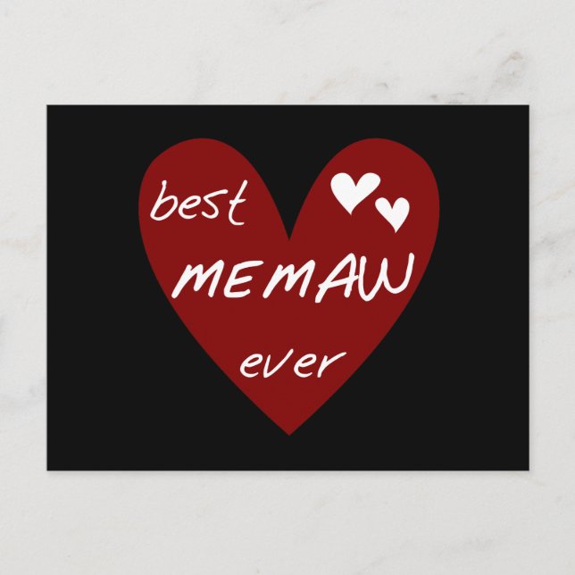 Rotes Herz beste Memaw überhaupt T - Shirts und Postkarte (Vorderseite)