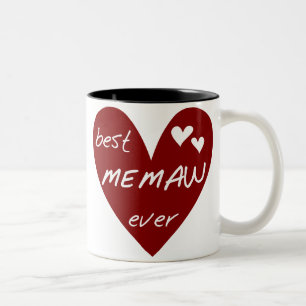 Rotes Herz beste Memaw überhaupt T-Shirts und Zweifarbige Tasse