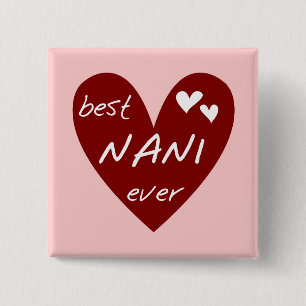 Rotes Herz beste Nani überhaupt T-Shirts und Gesch Button