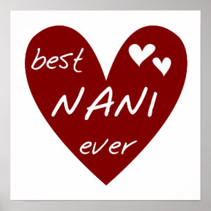 Rotes Herz beste Nani überhaupt T-Shirts und Gesch Poster