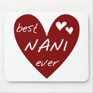 Rotes Herz beste Nani überhaupt T - Shirts und Mousepad