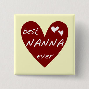 Rotes Herz beste Nanna überhaupt T-Shirts und Gesc Button