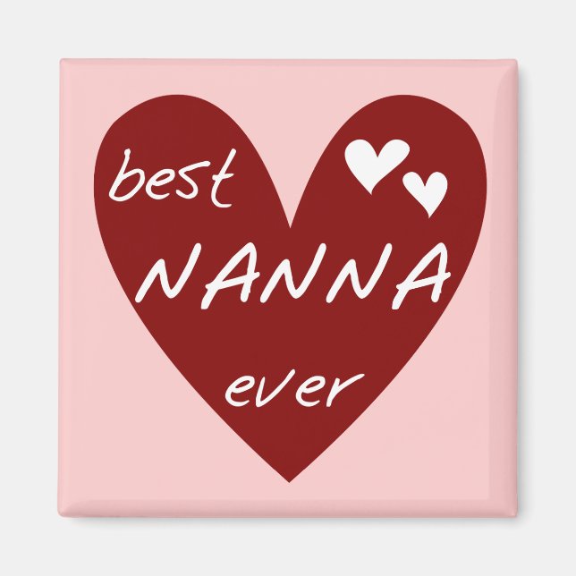 Rotes Herz beste Nanna überhaupt T - Shirts und Magnet (Vorne)
