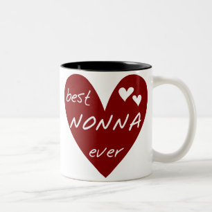 Rotes Herz Beste Nonna Aller Zeiten T-Shirts Gesch Zweifarbige Tasse